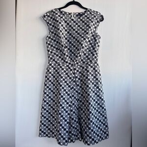 Brooks Brothers Monochrome Gingham Midi Dress sz 6